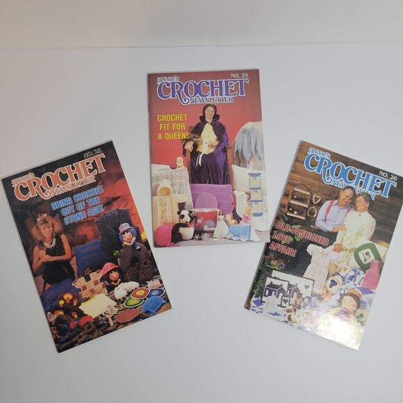 3 Vintage Annie's Crochet Newsletter Booklets Old Fashion Patterns #26 #24 #23 - Picture 1 of 3